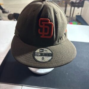 San Diego Padres MLB New Era Authentic Collection 59FIFTY Fitted Hat Cap Size 8
